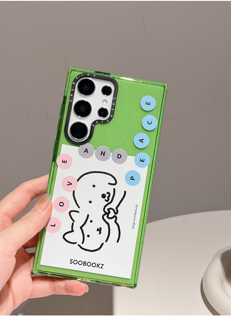 Samsung Galaxy S23 Ultra 'Bubble Milk Dog' Love & Peace Case