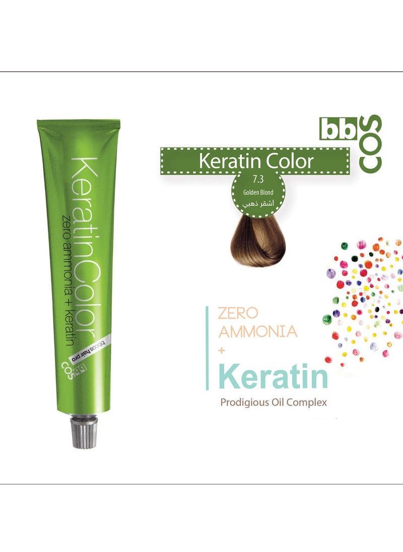 bbcos Keratin Hair Color 100 ml 7.3 