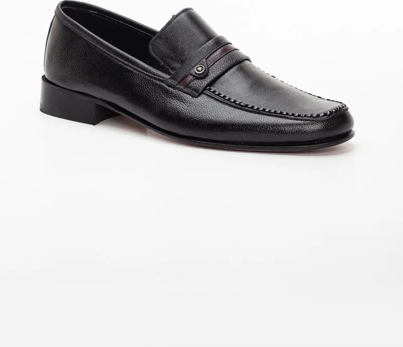 Dilimler Ayakkabı Dilimler Shoes Leather Glase Leather Trock Black Men's Classic Shoes