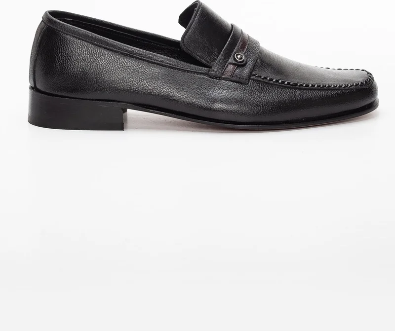 Dilimler Ayakkabı Dilimler Shoes Leather Glase Leather Trock Black Men's Classic Shoes