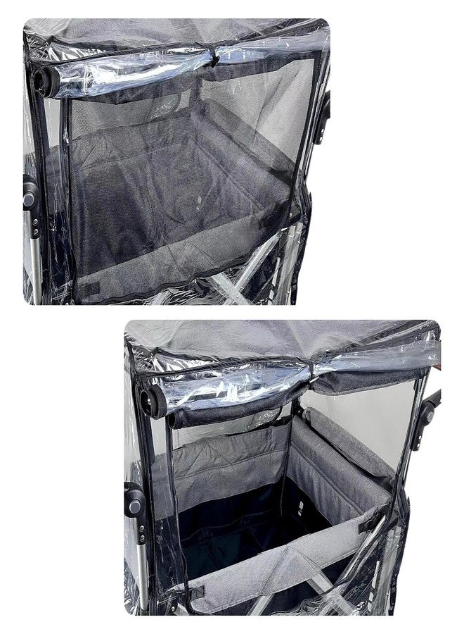 Ezkindheit Big Size Rain Cover for Stroller, Mosquito Net for Trolley Cart, 2in1 Big Cover with Window for Picnic Camping Wagon Stroller Waterproof Windproof Accessories (Cart Not Included) - Image 4