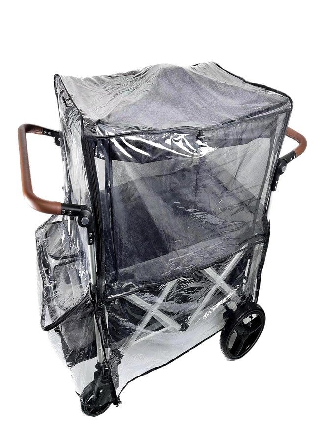 Ezkindheit Big Size Rain Cover for Stroller, Mosquito Net for Trolley Cart, 2in1 Big Cover with Window for Picnic Camping Wagon Stroller Waterproof Windproof Accessories (Cart Not Included) - Image 2