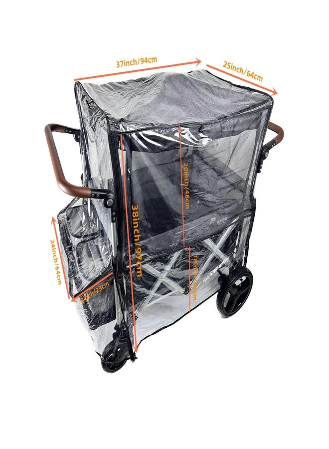 Ezkindheit Big Size Rain Cover for Stroller, Mosquito Net for Trolley Cart, 2in1 Big Cover with Window for Picnic Camping Wagon Stroller Waterproof Windproof Accessories (Cart Not Included) - Image 3