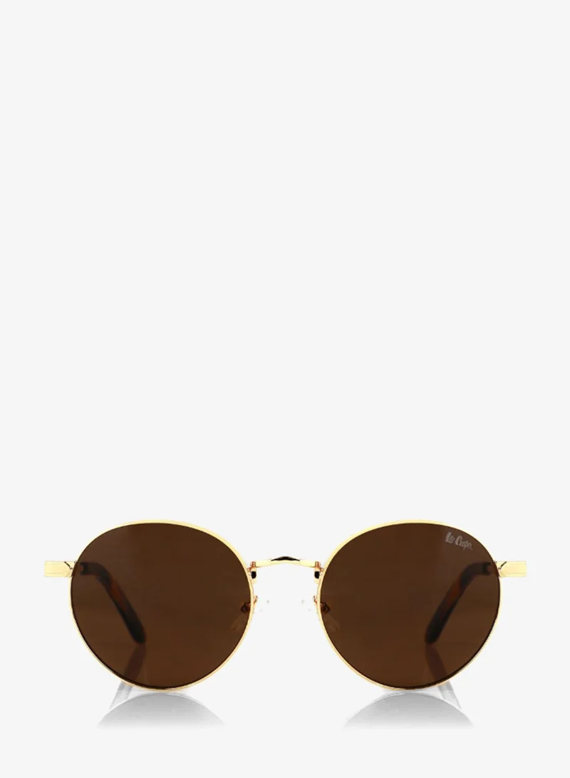 لي كوبر Polarized Sunglasses Gold Frame Brown Mirror Lens 54mm  - LCW10244C5