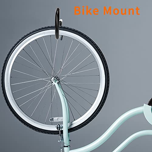 Febwind 4 Pack Heavy Duty Bike Hooks - Screw in Bike Hangers for Garage Ceiling and Wall - Bicycle Storage and Hanging Wall Mount Hanger Black - Image 3