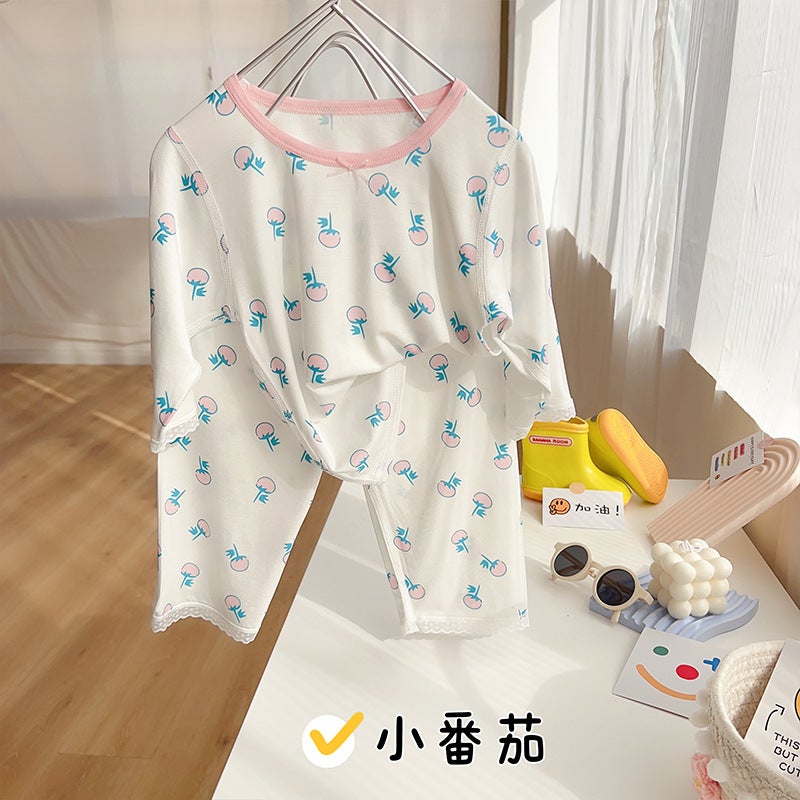 Anmeiya children's summer air conditioning clothing micro-business explosives boys and girls Tencel seven-point sleeve home clothing manufacturers wholesale - Image 1