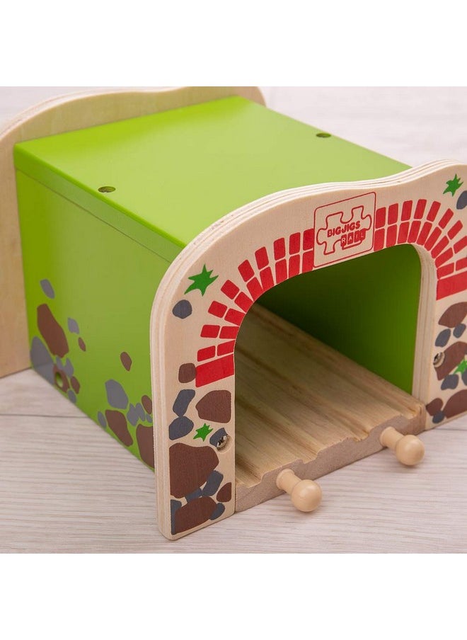 Bigjigs Rail , Double Tunnel, Wooden Toys, Train Set, Train Tunnel, Wooden Train Track Accessories, Bigjigs Accessories, Train Toys, Train Tunnel For Kids  - Image 2