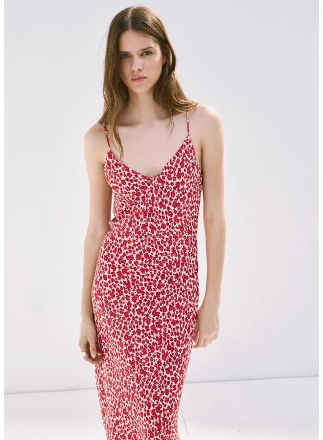 مانجو V-Neck Print Dress