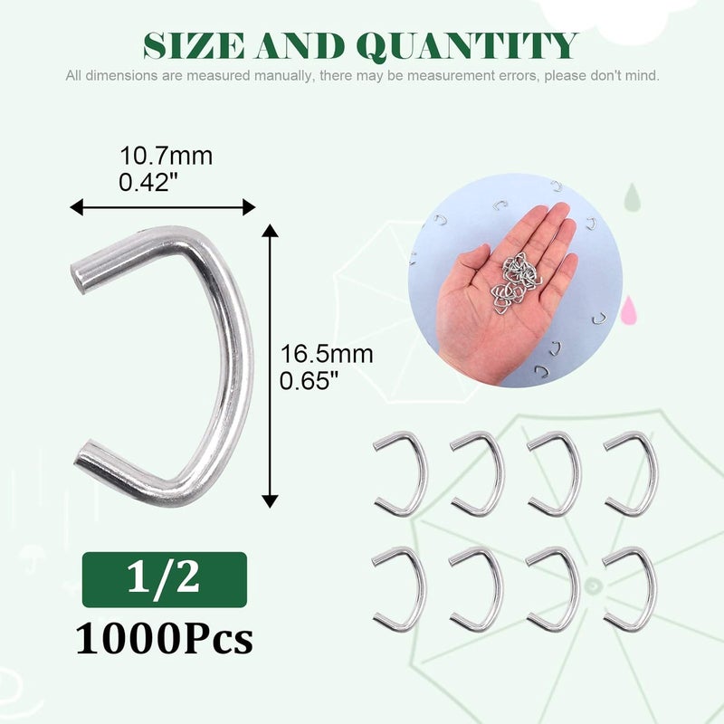 Keadic 1000Pcs 1/2" Hog Rings, Galvanized Hog Rings, Hog Rings for Auto Upholstery, Professional Upholstery Hog Rings, Hog Ring Set for Furniture Fencing Bagging - Image 2