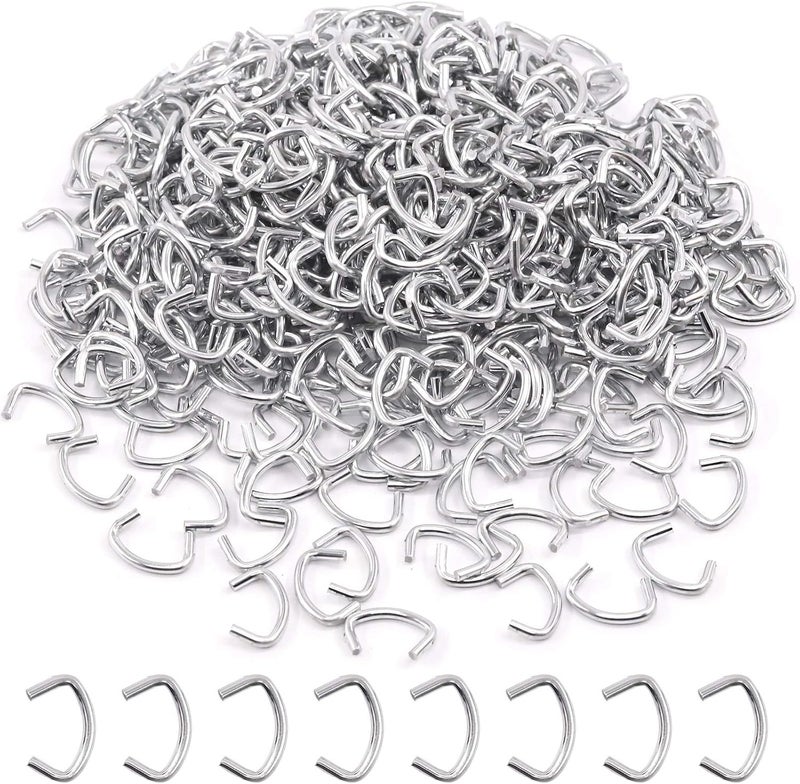 Keadic 1000Pcs 1/2" Hog Rings, Galvanized Hog Rings, Hog Rings for Auto Upholstery, Professional Upholstery Hog Rings, Hog Ring Set for Furniture Fencing Bagging - Image 1