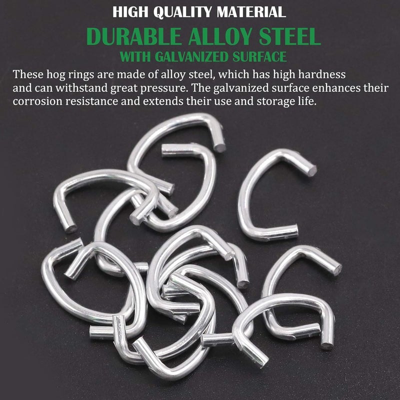 Keadic 1000Pcs 1/2" Hog Rings, Galvanized Hog Rings, Hog Rings for Auto Upholstery, Professional Upholstery Hog Rings, Hog Ring Set for Furniture Fencing Bagging - Image 3
