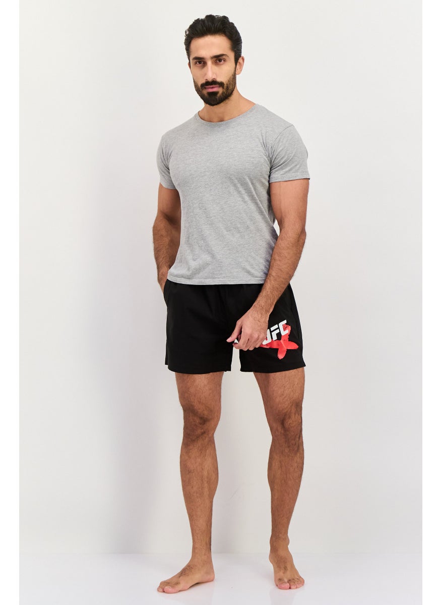 Ufc - Men Brand Logo Board Shorts, Black Combo - Image 1
