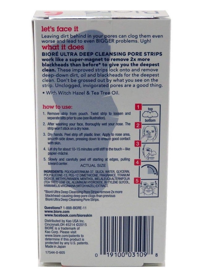 Biore Deep Cleansing Pore Witch Hazel 6 Count (6 Pack) - Image 2