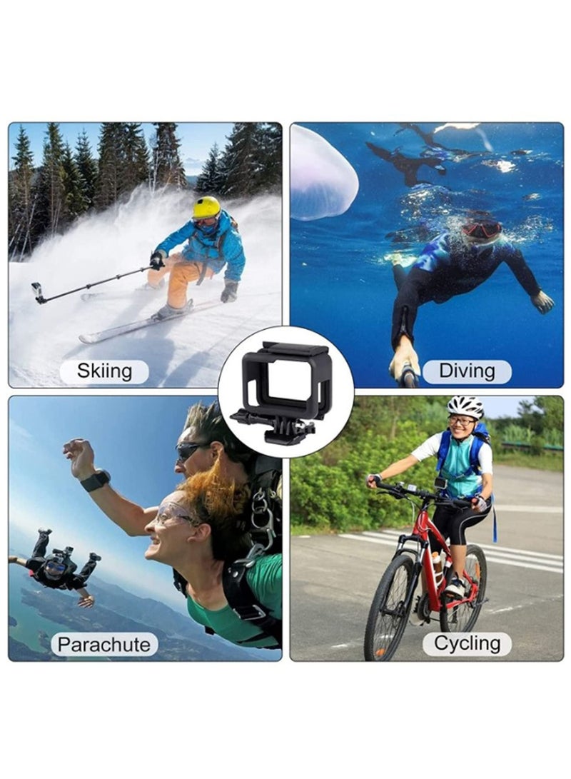 Captaintech Frame Mount Housing Case, Compatible with GoPro Hero 7/6/5 Black Action Camera Top Open Protective Housing Case with Quick Release Bracket(2 Pcs) 