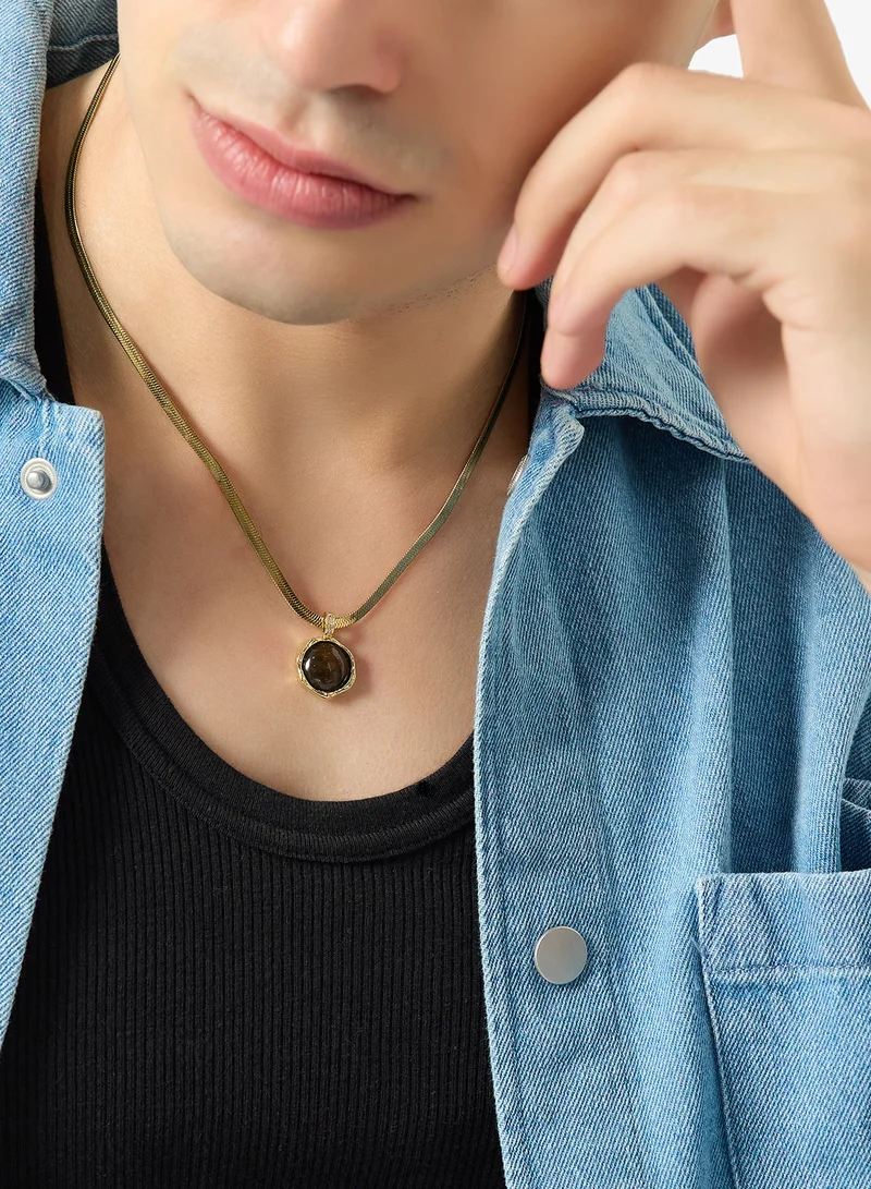 Seventy Five  Chain Necklace With Round Football Pendant for Men | Best Price UAE