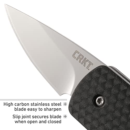 CRKT Dually Folding Carry Knife: Plain Edge Folder with Slip Joint - Everyday Carry Folded Knife, Black Glass Reinforced Nylon Handle with Lanyard Hole, Bottle Opener 7086 - Image 4