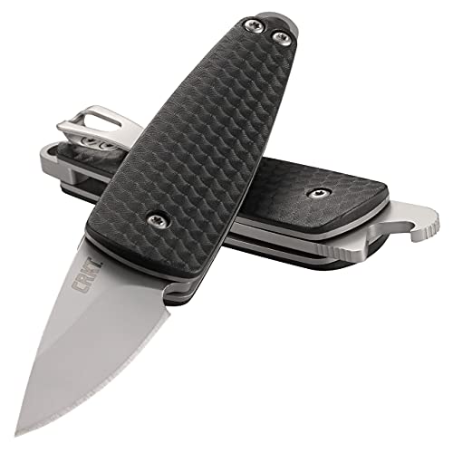 CRKT Dually Folding Carry Knife: Plain Edge Folder with Slip Joint - Everyday Carry Folded Knife, Black Glass Reinforced Nylon Handle with Lanyard Hole, Bottle Opener 7086 - Image 3