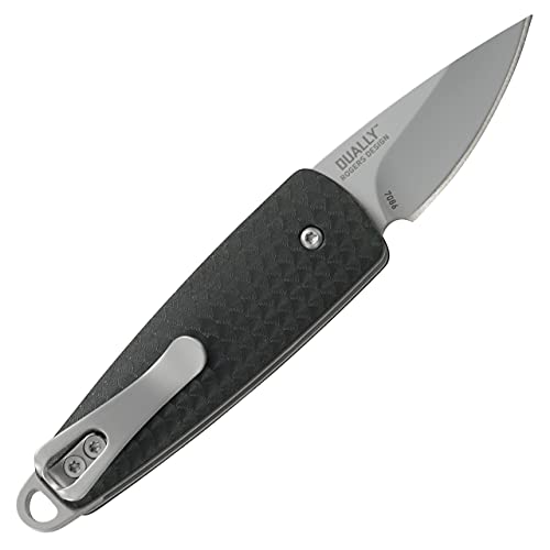 CRKT Dually Folding Carry Knife: Plain Edge Folder with Slip Joint - Everyday Carry Folded Knife, Black Glass Reinforced Nylon Handle with Lanyard Hole, Bottle Opener 7086 - Image 2