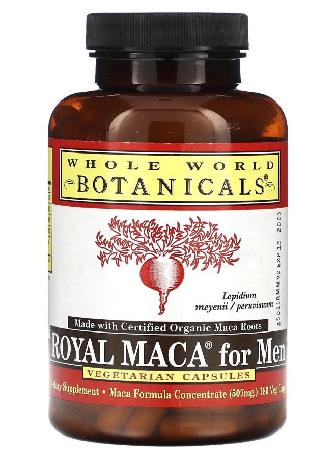 Whole World Botanicals Royal Maca for Men 507 mg 180 Veg Caps (253 mg per Capsule)