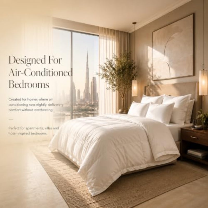 Duvet Comforter - King 220x240cm All-Season Ultra-Soft Microfiber Fill Lightweight, Fluffy and Breathable White Hotel-Quality Quilt Made in UAE - Image 5