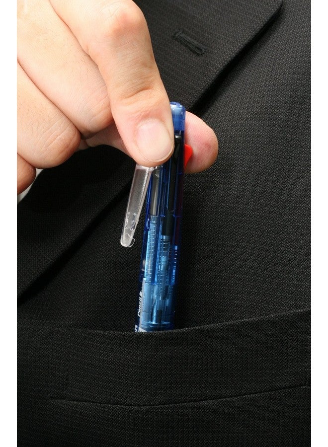 ZEBRA Clipon Multi Color Multifunctional Pen Black Barrel (B4Sa1B) - Image 5