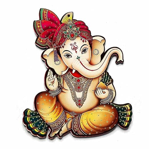 Khusha Creations Ganesh Ji MDF Wooden Cutout Toran Making Wall Hangings DIY Rangoli Kit Decorations for Diwali Dusshera Wedding Rangoli Pooja Decorations Festival Gift 4 Inch 4
