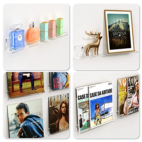 FEMELI Vinyl Record Shelf Wall Mount - 6 Pack 12-inch Clear Acrylic Album Record Holder Display Rack - Art for The Collector - Image 5
