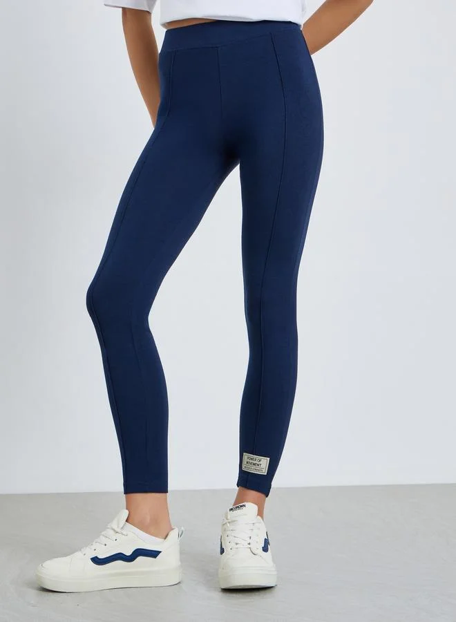 Styli Navy Blue Ankle Length Leggings