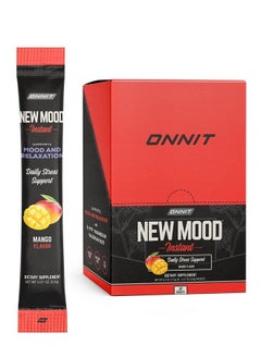 New Mood Instant - Mango Flavor - Daily Stress, Mood, Sleep Supplement - 5-HTP, Chamomile, Magnesium, L-Tryptophan (30ct Box)