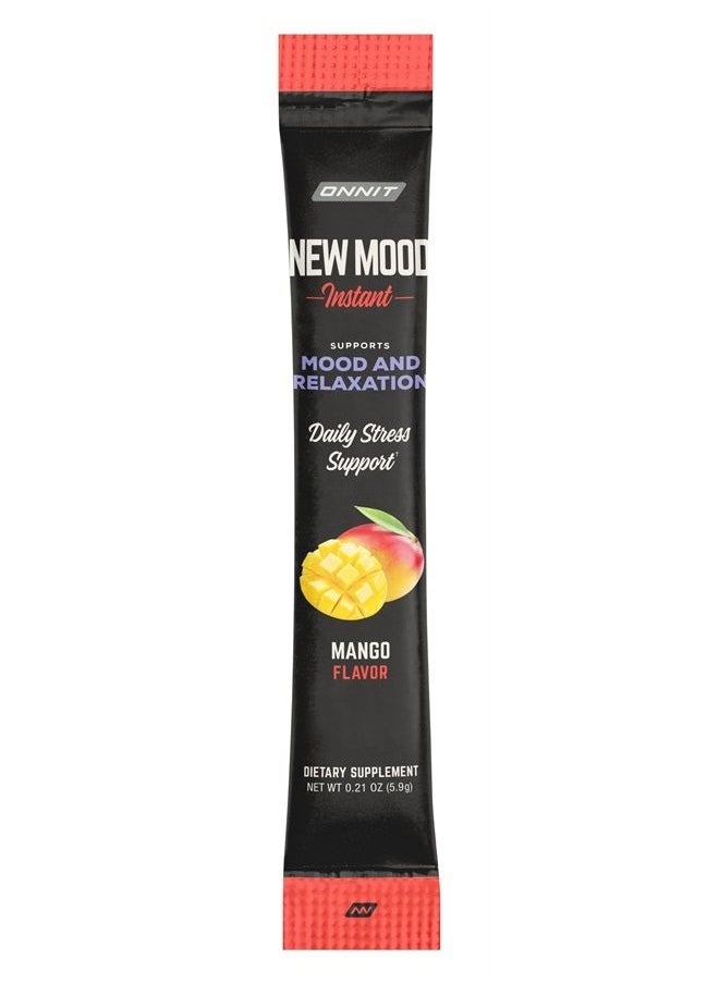 Onnit - New Mood Instant - Mango Flavor - Daily Stress, Mood, Sleep Supplement - 5-HTP, Chamomile, Magnesium, L-Tryptophan (30ct Box) - Image 1