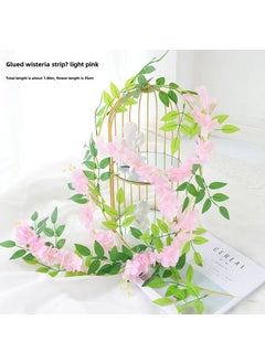 Generic Artificial Wisteria Vine Flower Garland Decor 1 light pink encryption 