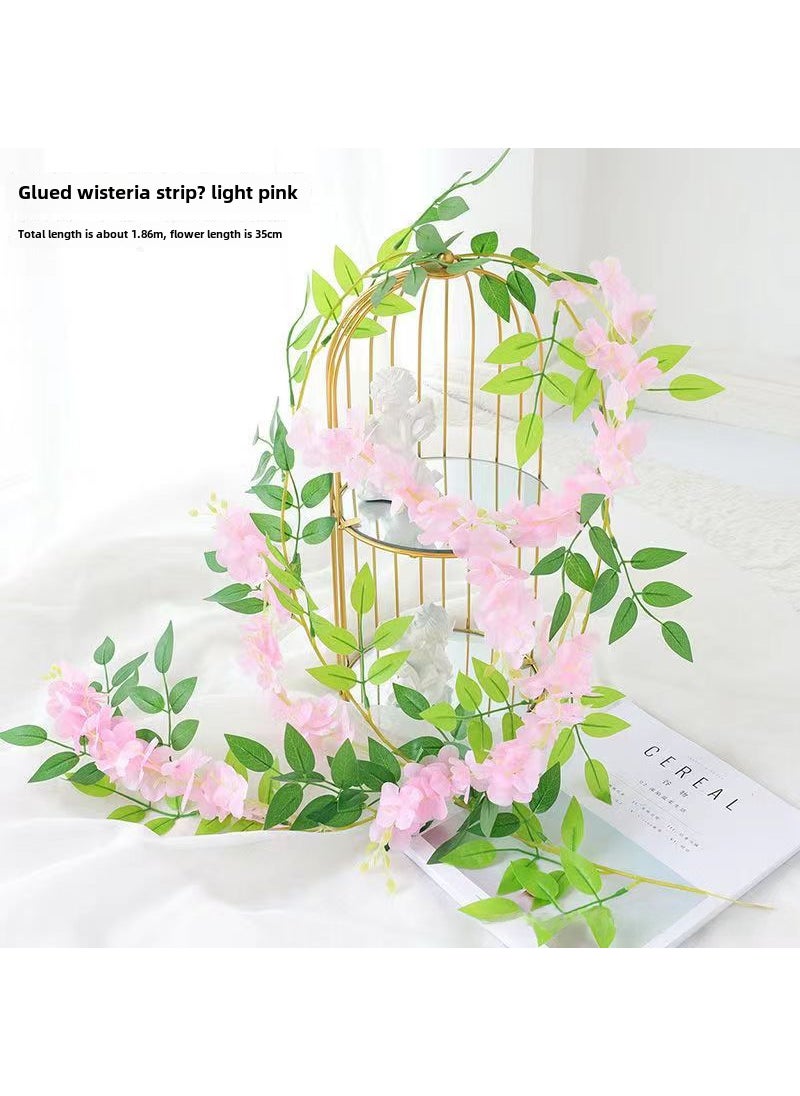 Generic Artificial Wisteria Vine Flower Garland Decor 1 light pink encryption 