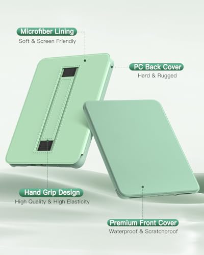 MoKo Case for 6" All-New Kindle (11th Generation-2024/2022 Release), Lightweight Shell Cover with Hand Strap Auto Wake/Sleep for Kindle 11th Generation 2024 e-Reader, Agave Green - Image 5