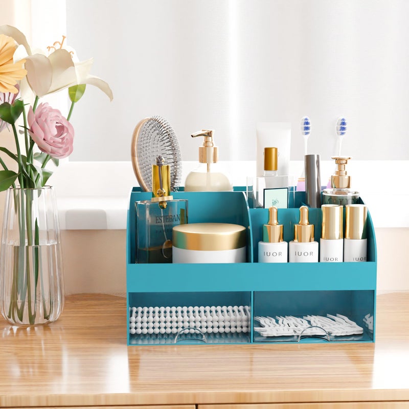 COMFYROOM Makeup Organizer with Drawers, Cosmetic Storage for Dresser Vanity and Bathroom Countertop, Beauty Holder for Lipstick Brush, Skincare Organizer for Vanity, Cosmetic Display Case (Dark Green) - Image 5