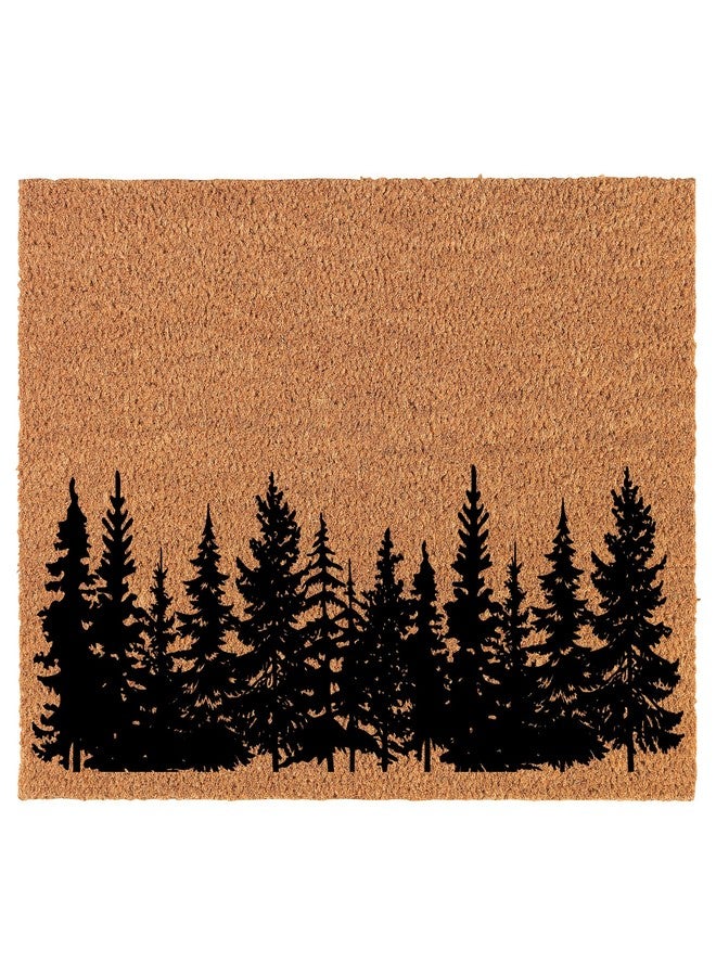 mip Welcome Doormat Coco Coir Door Mat Gift Forest Treeline (30" x 18") - Image 1