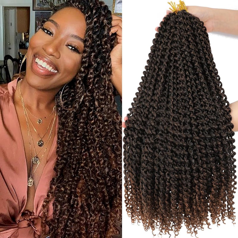 Dansama Passion Twist Hair Water Wave Braiding Hair for Butterfly Style Crochet Braids Bohemian Hair Extensions (18inch (Pack of 7), T1B/30) - Image 1