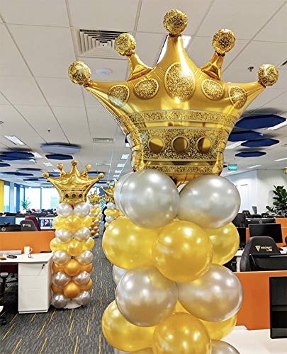 Tellpet Crown Balloons Foil Helium Mylar Balloon Gold 2 Pieces - Image 5
