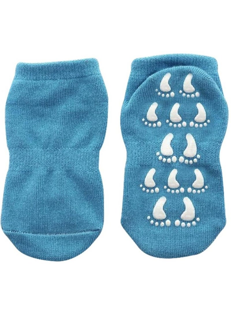AIWANTO 3 Pairs Anti Slip Children Socks Breathable Baby (Blue) - Image 2