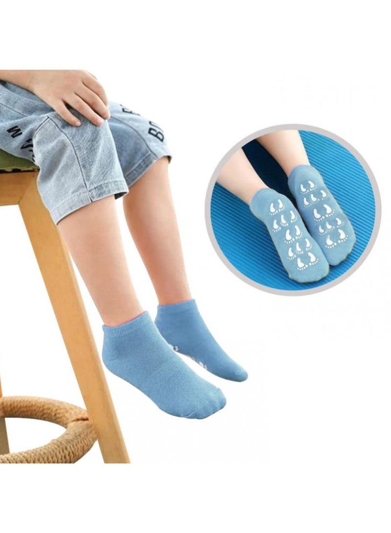 AIWANTO 3 Pairs Anti Slip Children Socks Breathable Baby (Blue) - Image 3