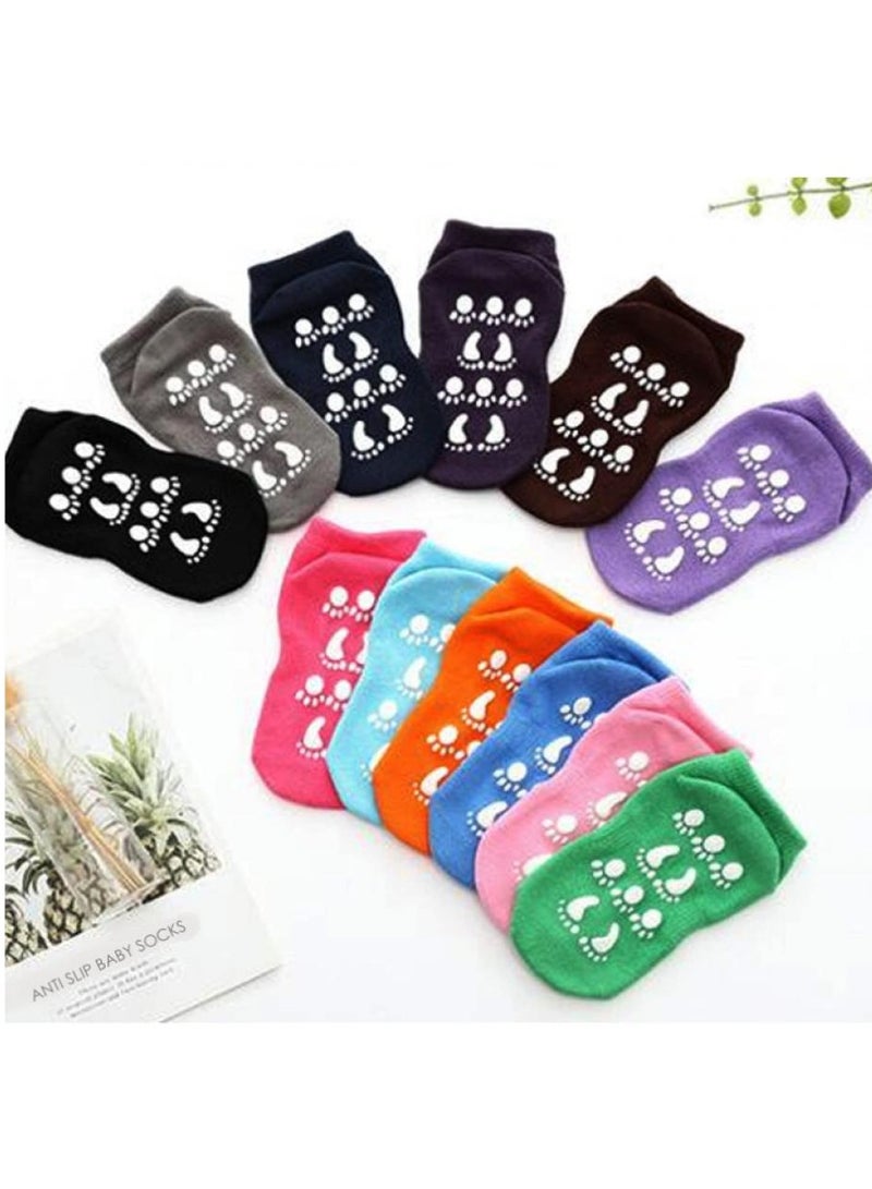 AIWANTO 3 Pairs Anti Slip Children Socks Breathable Baby (Blue) - Image 4