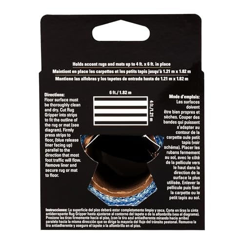 ROBERTS 50-580 Roll of Indoor Traction Anti-Slip Gripper Rug Strip Tape for Small Rugs, 2-1/2” x 25 ft, Blue - Image 5