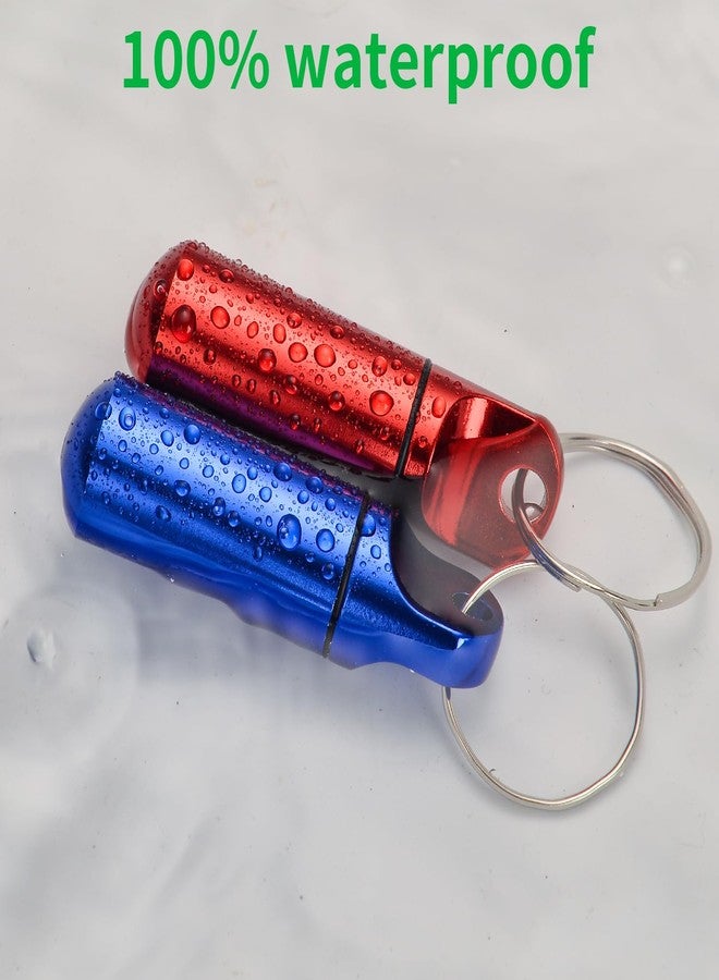 Urekt Small Pill Box Keychain, (4 Pack) Portable Keychain Pill Holder Aluminum Alloy Medicine Organizer Mini Metal Pill Case for Purse Waterproof Travel medication Container for Outdoor Camping Travel - Image 5