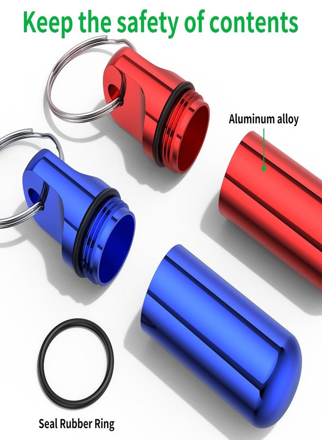 Urekt Small Pill Box Keychain, (4 Pack) Portable Keychain Pill Holder Aluminum Alloy Medicine Organizer Mini Metal Pill Case for Purse Waterproof Travel medication Container for Outdoor Camping Travel - Image 4