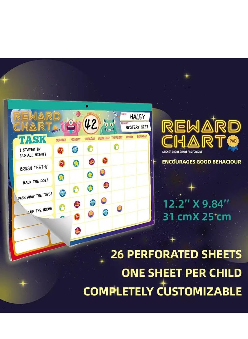 XICEN Kids Behavior Reward Chart, Magnetic Chore Chart for Kids, Includes 26 Chore Charts, 2280 Reward Stickers, 48 Incentive Stickers, Motivate Responsibility, Potty Training and Develop Good Habits - Image 2