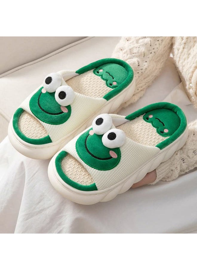 Yoroka - Cartoon slippers Cute Animal Shape Slippers,Thick Sole Soft Indoor Outdoor Slippers for Women Frog7 - Image 1