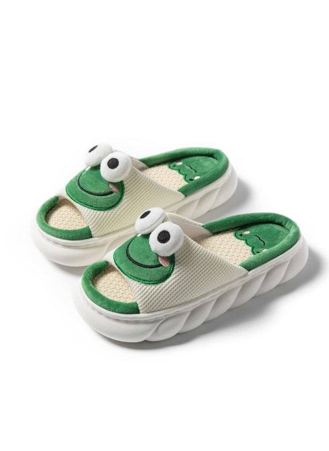 Yoroka - Cartoon slippers Cute Animal Shape Slippers,Thick Sole Soft Indoor Outdoor Slippers for Women Frog7 - Image 1