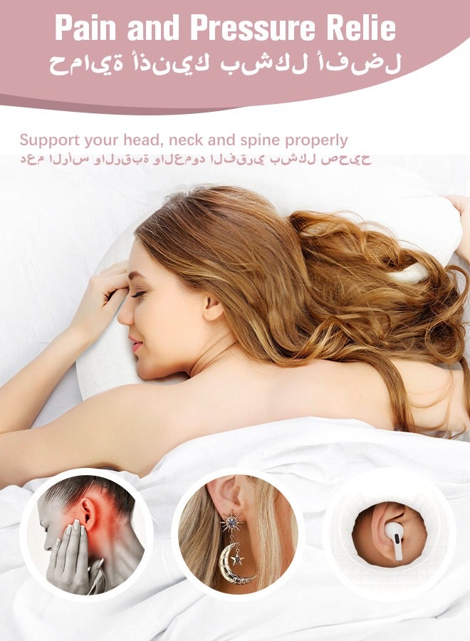 النوم الجانبي يرتدي وسادة ثقب الأذن ، آلام الأذن ، التهاب الأذن يرتد من خلال وسادة ثقب الأذن ، CNH الجانب النائم يرتدي وسادة ثقب الأذن ، أبيض  - Image 3