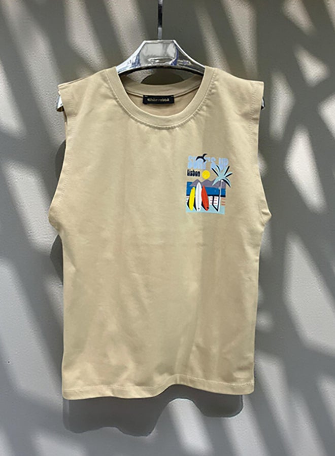 WHITE RABBIT Printed Cut T-Shirt Kids – Beige - Image 3