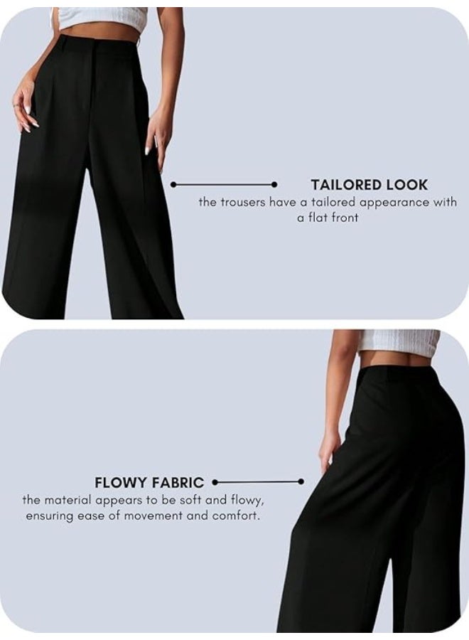 GRECIILOOKS Women High Rise High Waist Trousers Flared Korean Style Formal Pants| Elegant Workwear for Office, College & Events (Combo Pack of 2) - Image 2