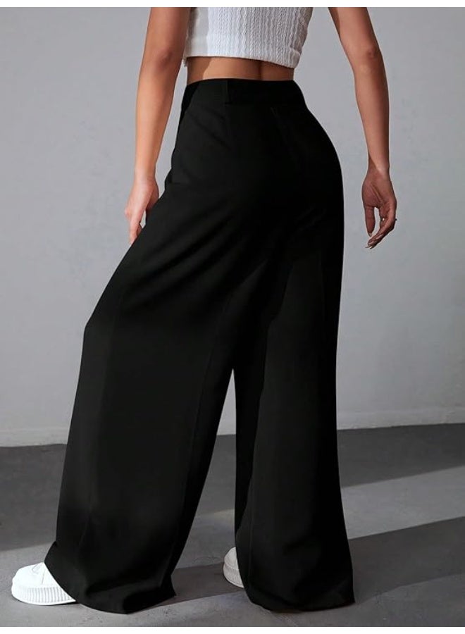 GRECIILOOKS Women High Rise High Waist Trousers Flared Korean Style Formal Pants| Elegant Workwear for Office, College & Events (Combo Pack of 2) - Image 3